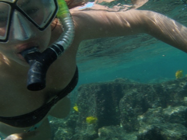 girl in snorkel mask