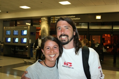 photo of Dave Grohl and Pretty girl at LAX
